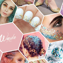 Load image into Gallery viewer, Body Glitter Wenida 9 Colors 190g Holographic Cosmetic Festival Makeup Chunky Powder for Nail Hair Eye Face